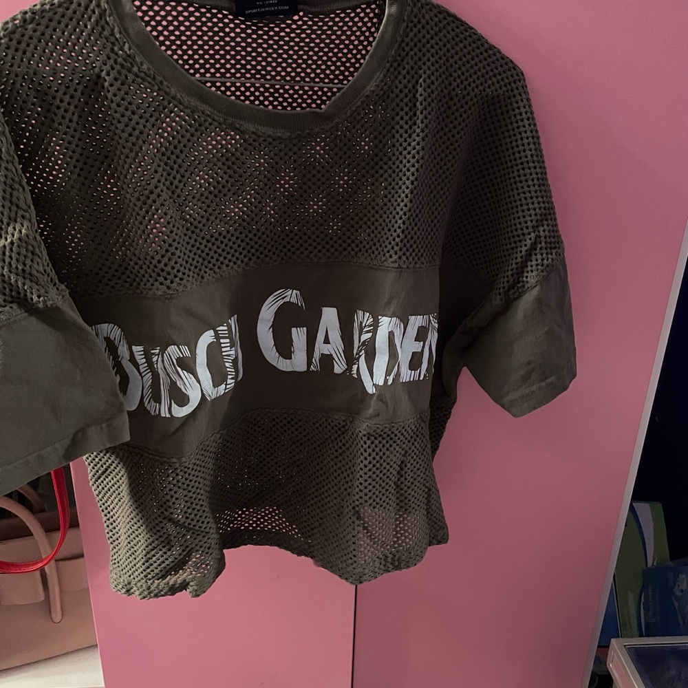 Olive Mesh Crop Top